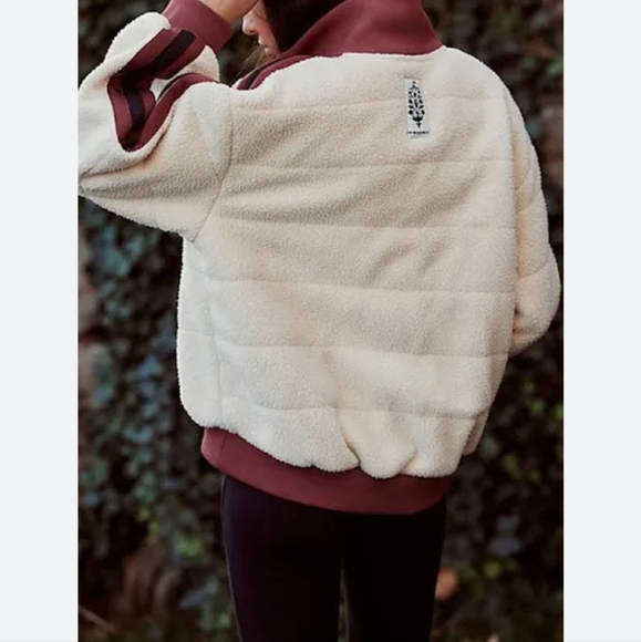 NWOT Free People Tan/brown Fleece Sherpa Scrunchy Pipa Jacket Sz S - Picture 4 of 10